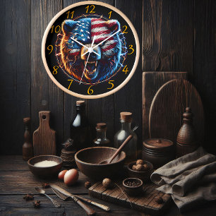 Patriotischer Bär: Symbol Amerikas Uhr