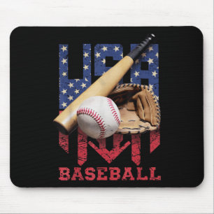 Patriotischer Baseball 4. Juli Männer USA Amerikan Mousepad