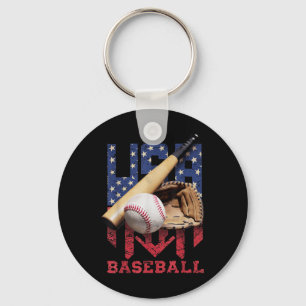 Patriotischer Baseball 4. Juli Männer USA Amerikan Schlüsselanhänger