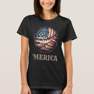 Patriotischer Baseball 4. Juli Merica USA Amerikan T-Shirt