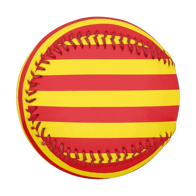 Patriotischer Baseball mit der Flagge Kataloniens (Vorderseite Links)