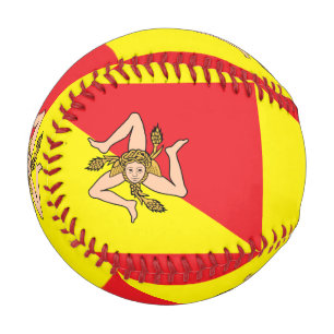 Patriotischer Baseball mit der Flagge Siziliens, I