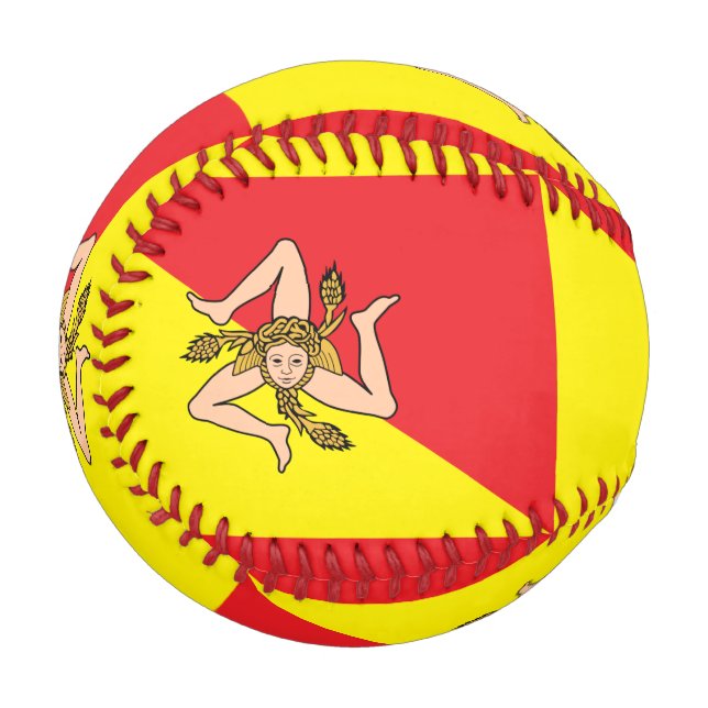 Patriotischer Baseball mit der Flagge Siziliens, I (Vorderseite Links)