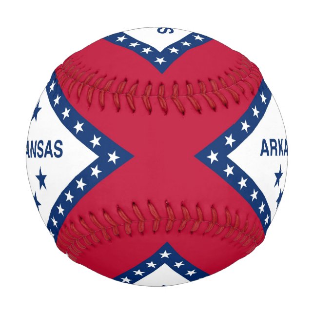 Patriotischer Baseball mit der Flagge von Arkansas (Rückseite)