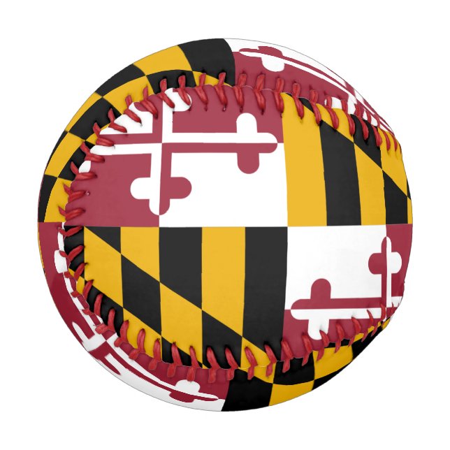 Patriotischer Baseball mit der Flagge von Maryland (Vorderseite Links)
