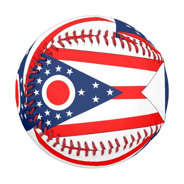 Patriotischer Baseball mit der Flagge von Ohio (Vorderseite Links)