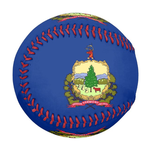 Patriotischer Baseball mit der Flagge von Vermont (Vorderseite Links)