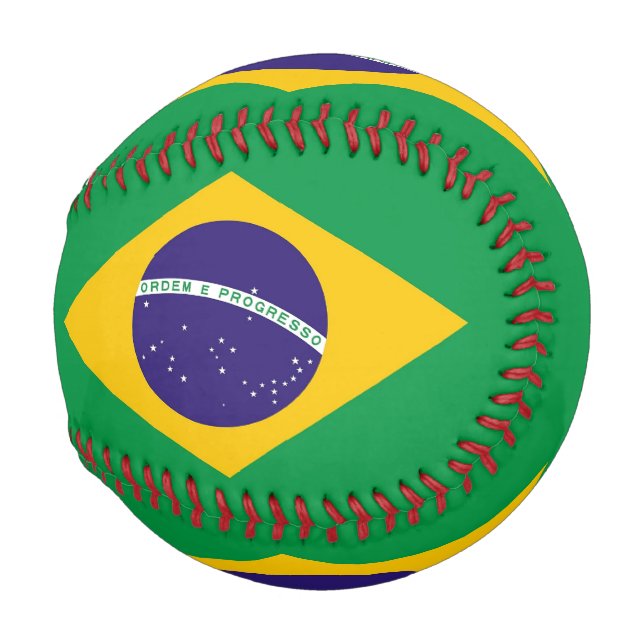 Patriotischer Baseball mit Flagge Brasiliens (Vorne Rechts)
