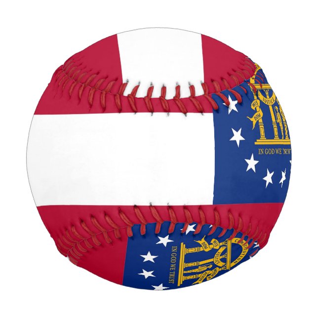 Patriotischer Baseball mit Flagge Georgiens, USA (Rückseite)