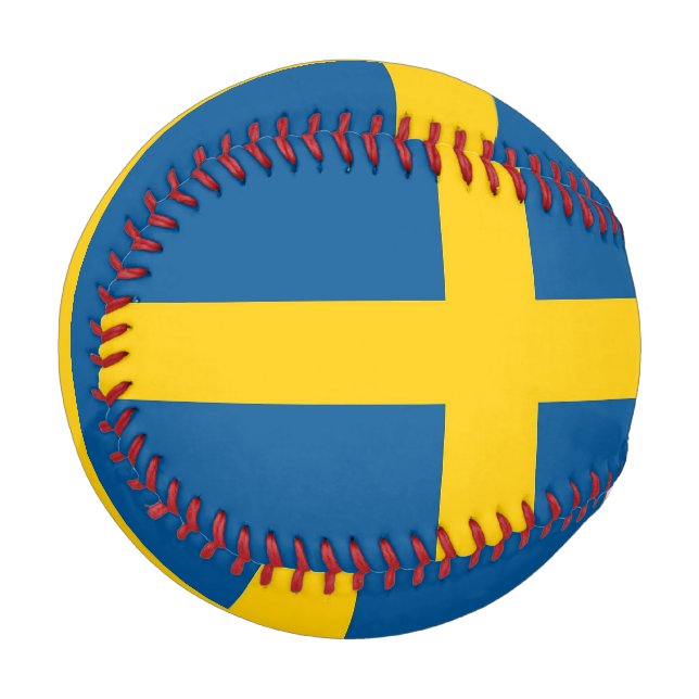 Patriotischer Baseball mit Flagge in Schweden (Vorderseite Links)