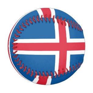 Patriotischer Baseball mit Flagge Islands