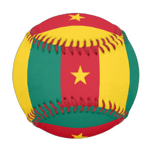 Patriotischer Baseball mit Flagge Kameruns