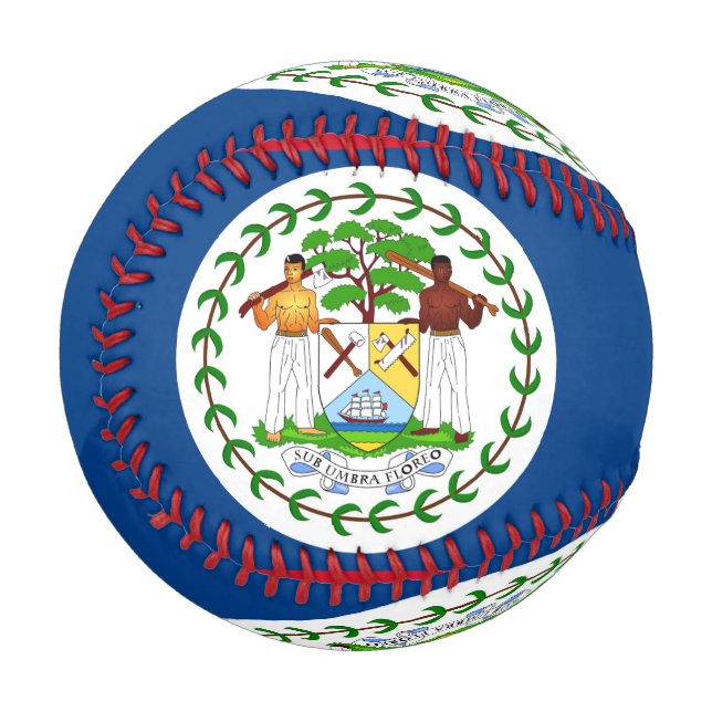 Patriotischer Baseball mit Flagge von Belize (Vorderseite Links)