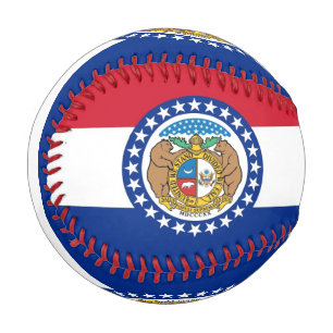 Patriotischer Baseball mit Flagge von Missouri, US
