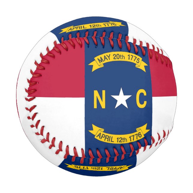 Patriotischer Baseball mit Flagge von North Caroli (Vorderseite Links)