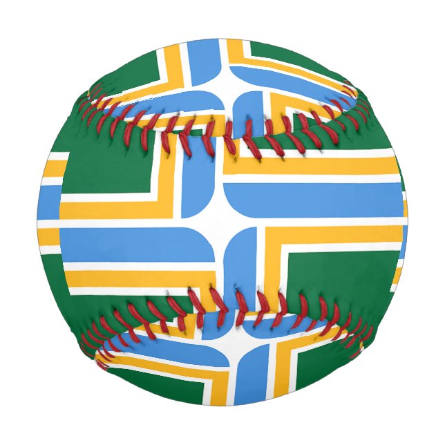 Patriotischer Baseball mit Flagge von Portland, US (Vorderseite)
