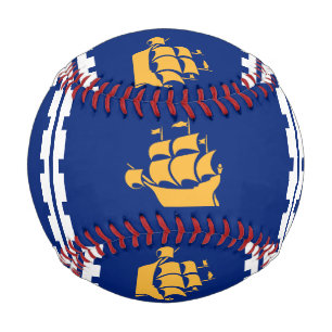 Patriotischer Baseball mit Flagge von Quebec City