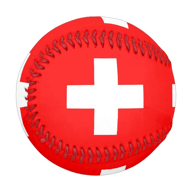Patriotischer Baseball mit Schweizer Flagge (Vorderseite Links)