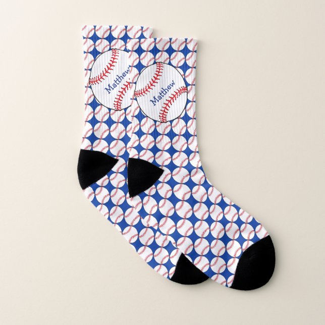 Patriotischer Baseball-rote weiße blaue Socken (Paar)