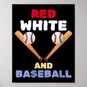 Patriotischer Baseball-Schläger-Ball für Frauen in Poster