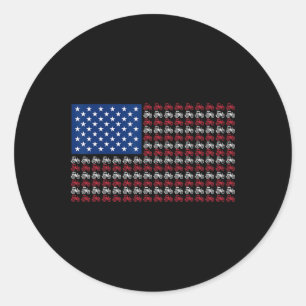 Patriotischer Bauer 4. Juli Amerikanische Flagge U Runder Aufkleber