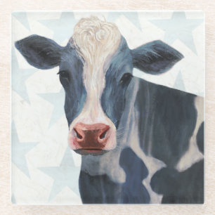 Patriotischer Bauernhof - Kuh Glasuntersetzer