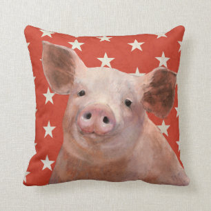 Patriotischer Bauernhof - Schwein Kissen