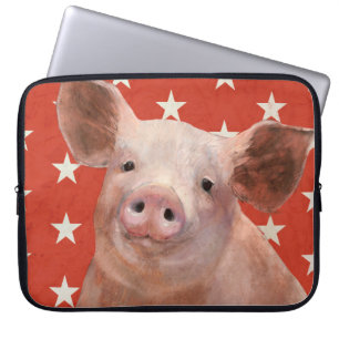 Patriotischer Bauernhof - Schwein Laptopschutzhülle