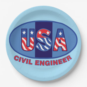 Patriotischer Bauingenieur Pappteller