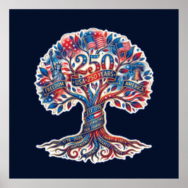 Patriotischer Baum zum 250. Jubiläum Amerikas Poster