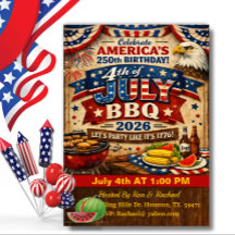 Patriotischer BBQ 4. Juli Amerikas 250. Geburtstag