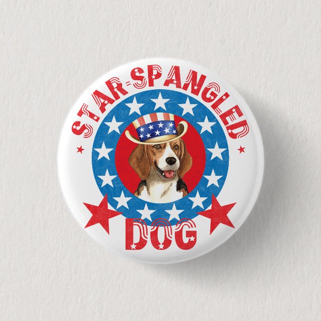 Patriotischer Beagle Button (Vorderseite)