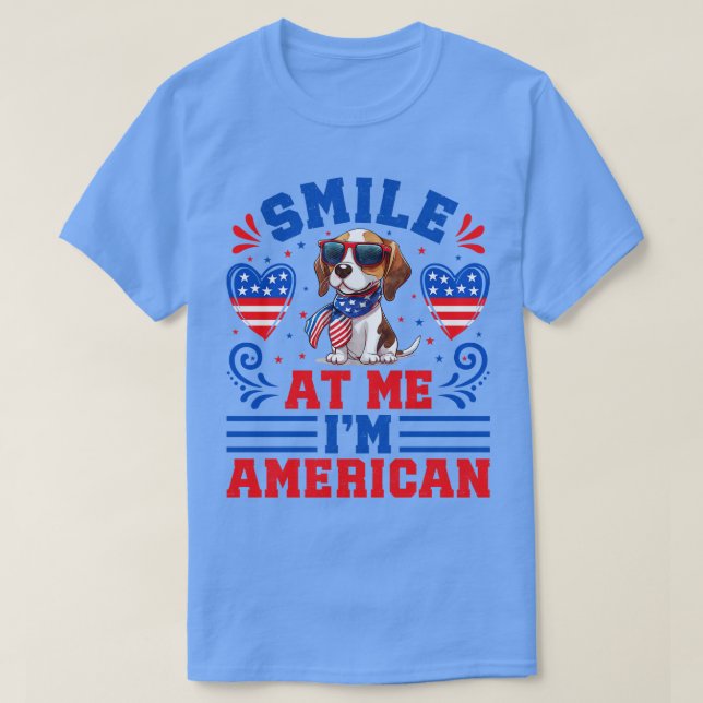 Patriotischer Beagle Hund 1 T-Shirt (Design vorne)