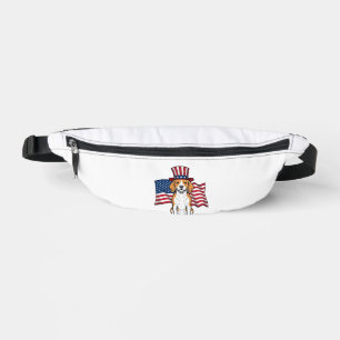 Patriotischer Beagle-Hund-Flagge Vintage-Gravur-De Bauchtasche