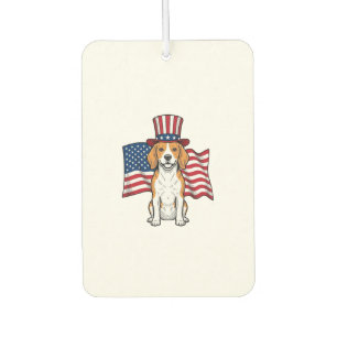 Patriotischer Beagle-Hund-Flagge Vintage-Stich-Des Autolufterfrischer