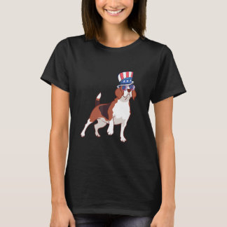 Patriotischer Beagle Hundebesitzer 4. Juli America T-Shirt