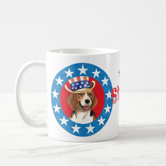 Patriotischer Beagle Kaffeetasse (Links)