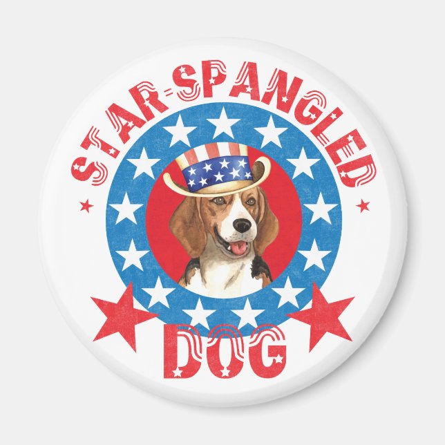 Patriotischer Beagle Magnet (Vorne)