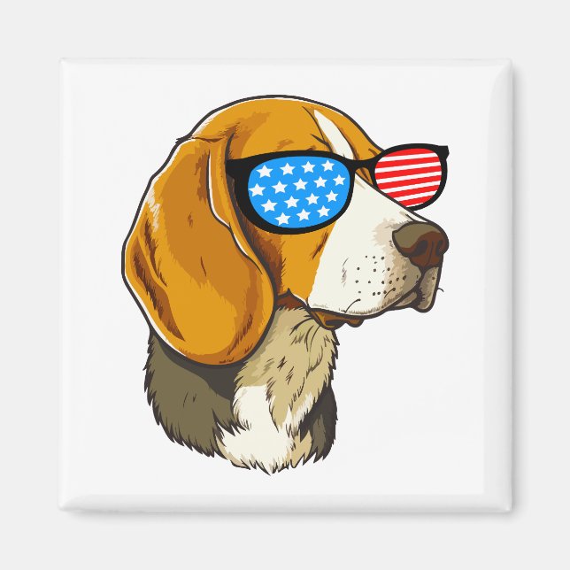 Patriotischer Beagle Magnet (Vorne)