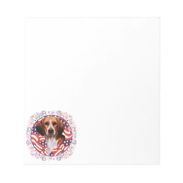 Patriotischer Beagle Notizblock (Vorderseite)