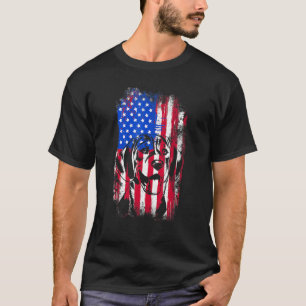 Patriotischer Beagle Retro American Flag Hund Vate T-Shirt