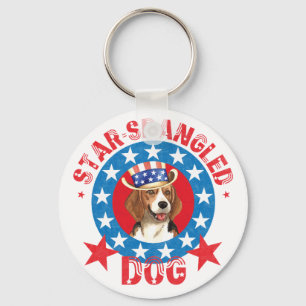 Patriotischer Beagle Schlüsselanhänger