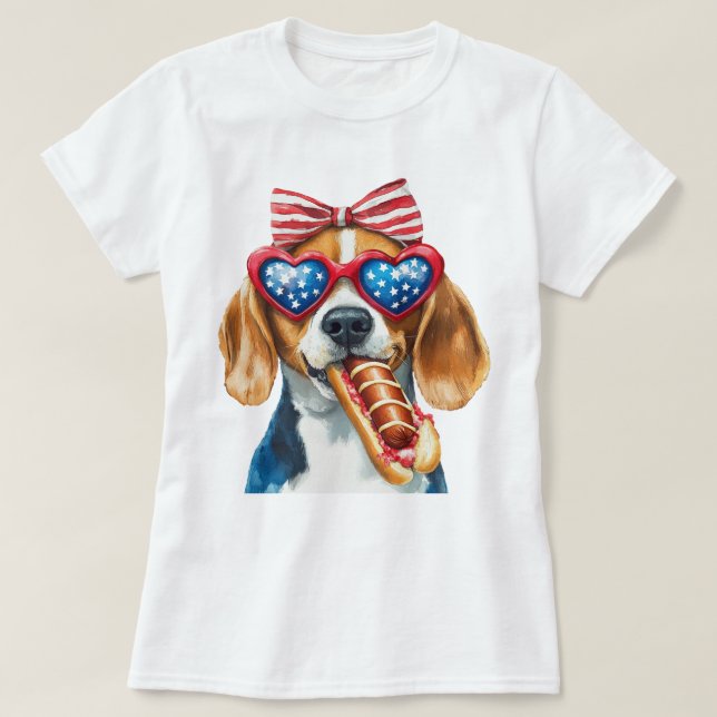 Patriotischer Beagle T-Shirt (Design vorne)