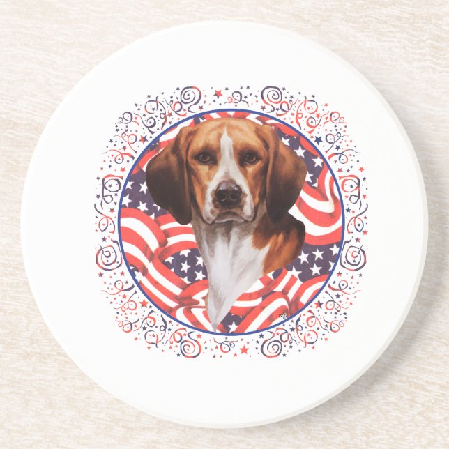 Patriotischer Beagle Untersetzer (Vorne)