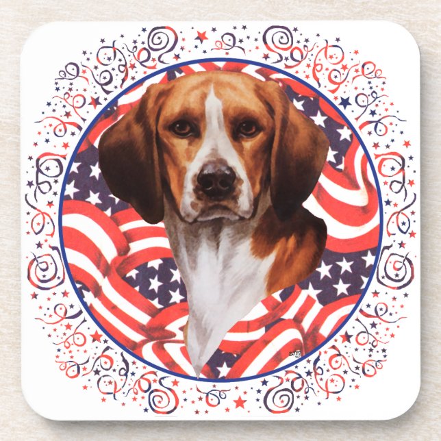 Patriotischer Beagle Untersetzer (Vorderseite)