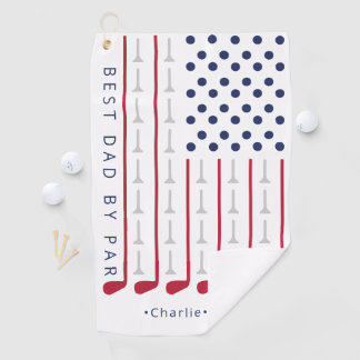 Patriotischer Best Dad By Par Golf Amerikanischer Golfhandtuch