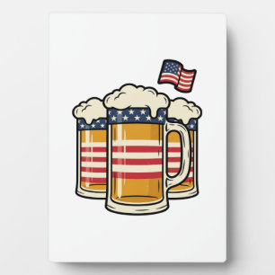 Patriotischer Bierkrug Vintage-Vektordesign_1 Fotoplatte