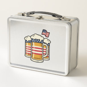 Patriotischer Bierkrug Vintage-Vektordesign_1 Metall Brotdose