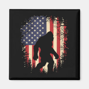 Patriotischer Bigfoot-Amerikanischer-Flagge-Sasqua Magnet