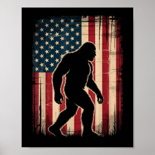 Patriotischer Bigfoot Sasquatch USA 4. Juli Poster
